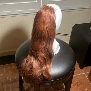 👱‍♀️🎀Rene of Paris Auburn Attachable Long Pony Tail & Rhinestone Barrette Clip